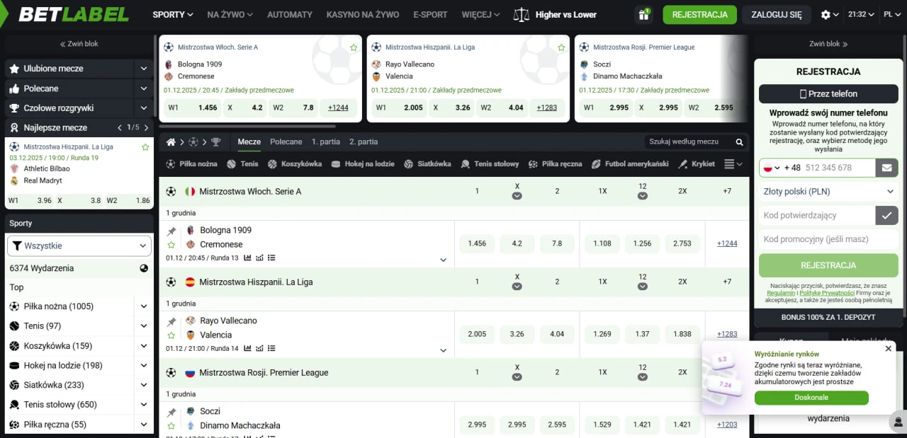 Betlabel sekcja sportowa